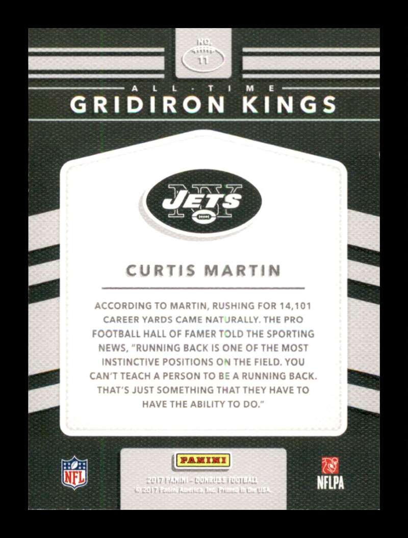 Load image into Gallery viewer, 2017 Donruss All-Time Gridiron Kings Curtis Martin #11 New York Jets Image 2
