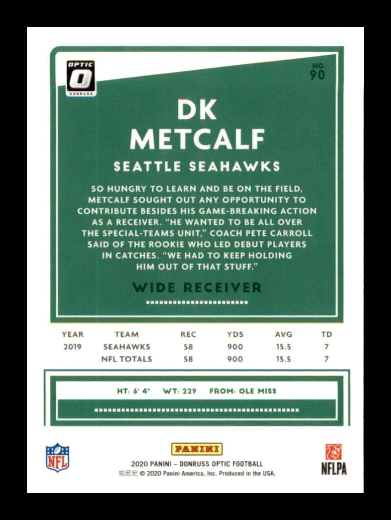 Load image into Gallery viewer, 2020 Donruss Optic DK Metcalf #90 Seattle Seahawks Image 2
