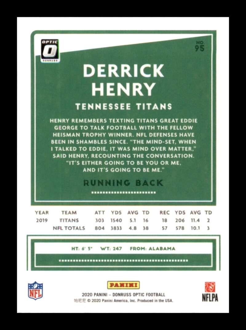 Load image into Gallery viewer, 2020 Donruss Optic Derrick Henry #95 Tennessee Titans Image 2
