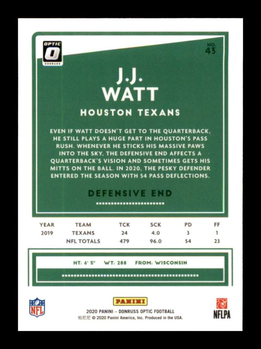 2020 Donruss Optic J.J. Watt