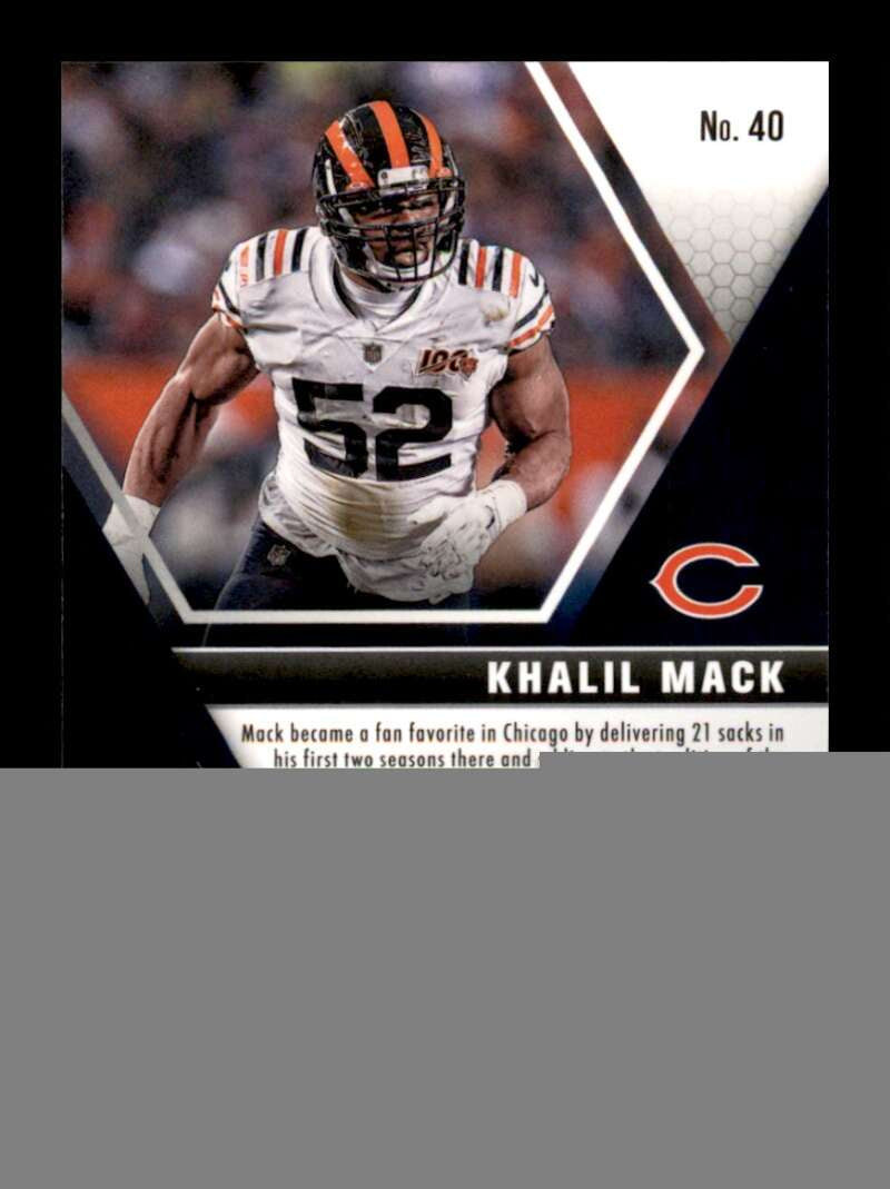 Load image into Gallery viewer, 2020 Panini Mosaic Khalil Mack #40 Chicago Bears Image 2
