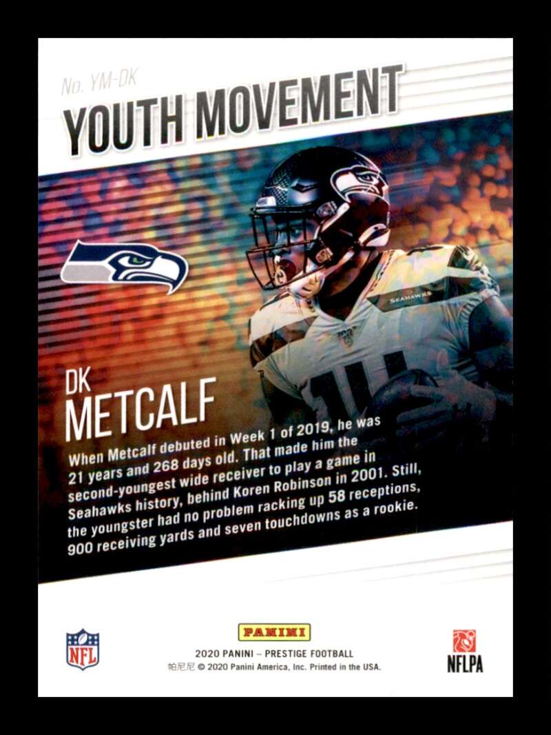 Load image into Gallery viewer, 2020 Panini Prestige Youth Movement DK Metcalf #YM-DK Seattle Seahawks Image 2
