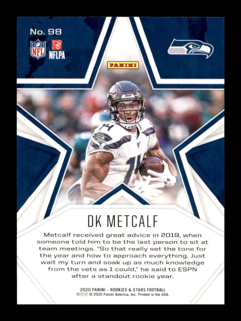 Load image into Gallery viewer, 2020 Panini Rookies and Stars DK Metcalf #98 Seattle Seahawks Image 2
