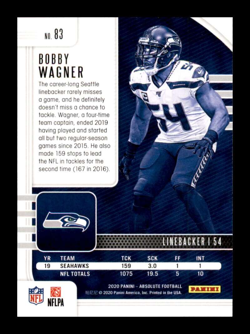 Load image into Gallery viewer, 2020 Panini Absolute Green Bobby Wagner #83 Seattle Seahawks Image 2
