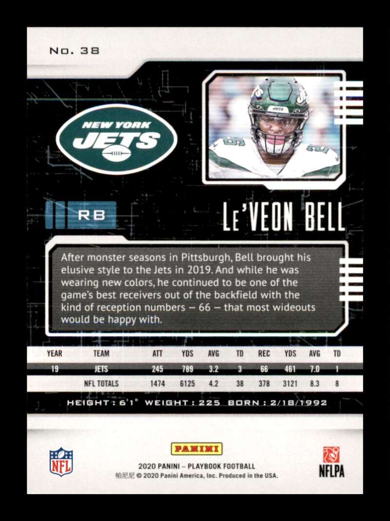 Load image into Gallery viewer, 2020 Panini Playbook Orange Le&#39;Veon Bell #38 New York Jets Image 2
