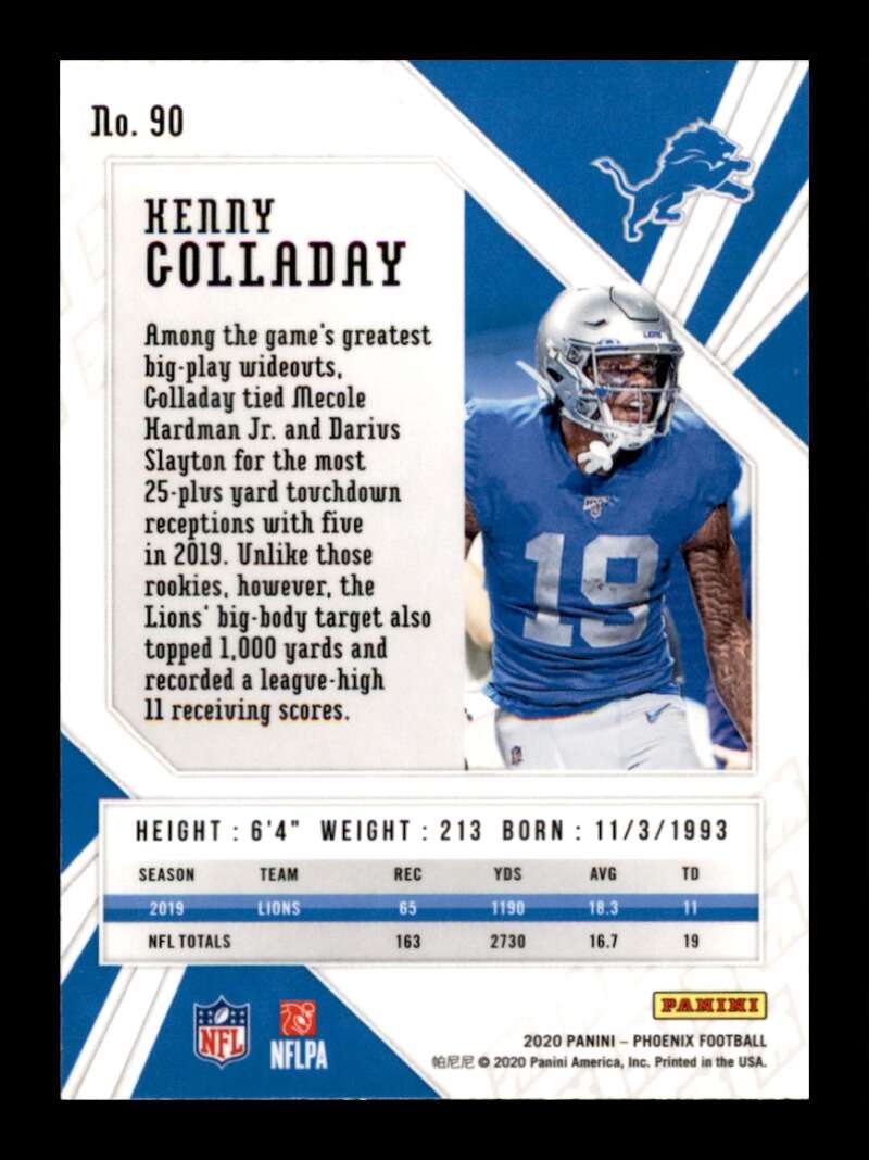 Load image into Gallery viewer, 2020 Panini Phoenix Kenny Golladay #90 Detroit Lions Image 2
