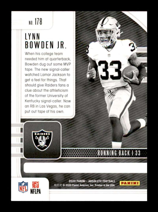 2020 Panini Absolute Lynn Bowden Jr.