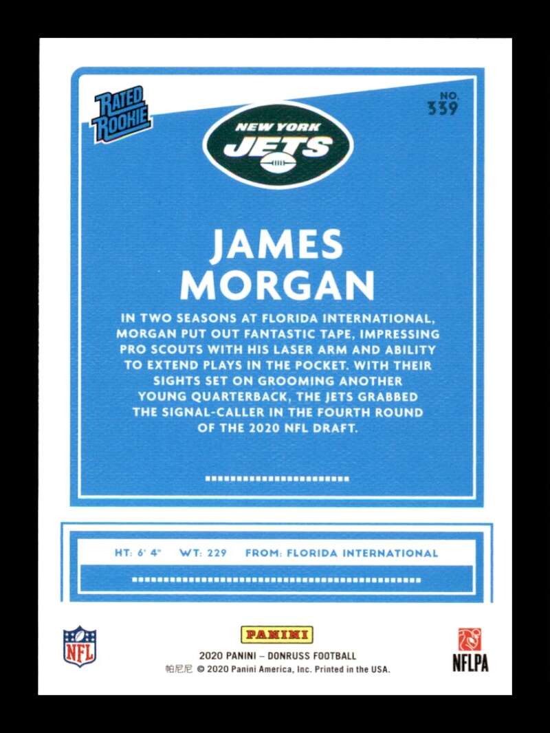 Load image into Gallery viewer, 2020 Donruss Canvas James Morgan #339 Rookie RC New York Jets Image 2
