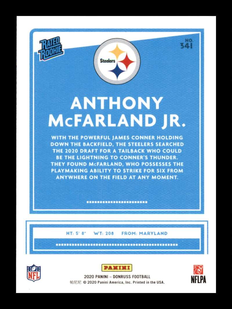 Load image into Gallery viewer, 2020 Donruss Canvas Anthony McFarland Jr. #341 Rookie RC Pittsburgh Steelers Image 2
