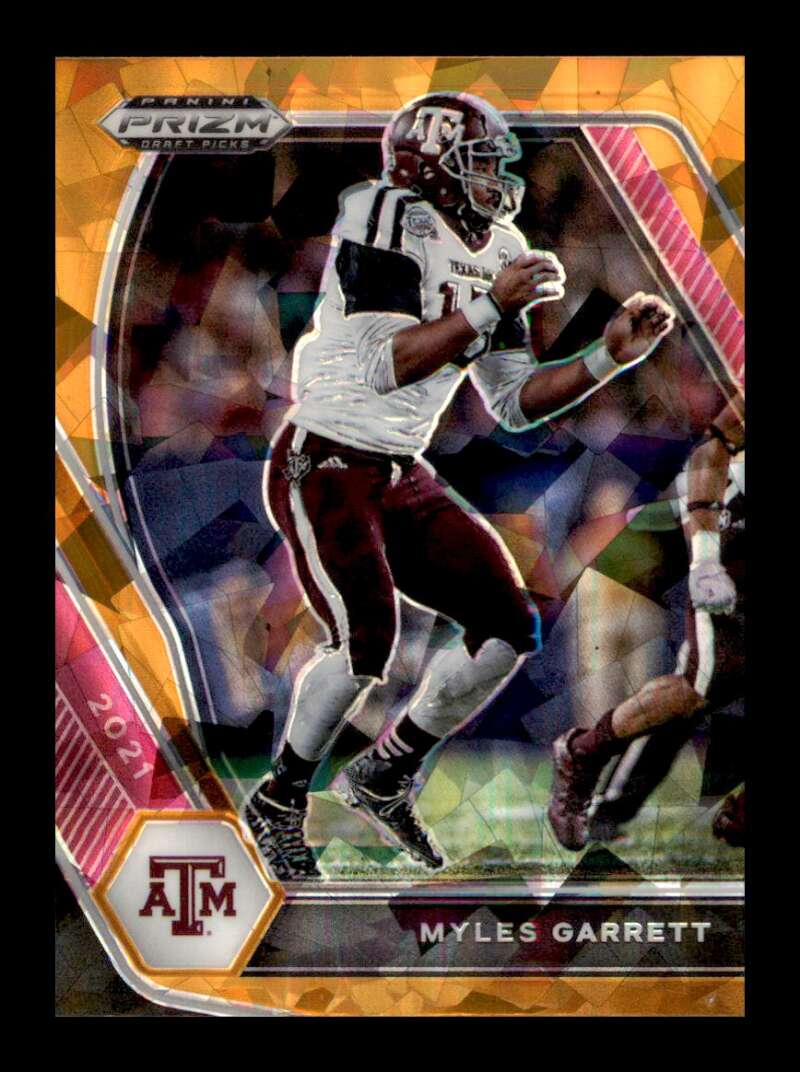 Load image into Gallery viewer, 2021 Panini Prizm Draft Orange Cracked Ice Prizm Myles Garrett #100 Texas Image 1
