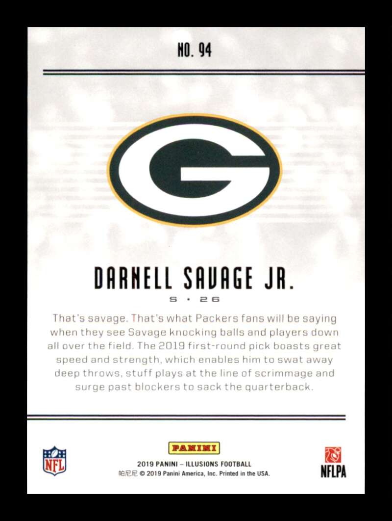 Load image into Gallery viewer, 2019 Panini Illusions Darnell Savage Jr. #94 Rookie RC Green Bay Packers Image 2
