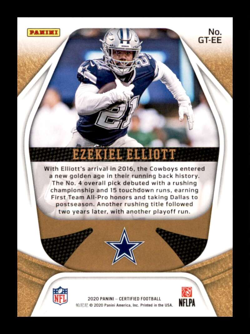 Load image into Gallery viewer, 2020 Panini Certified Gold Team Ezekiel Elliott #GT-EE Dallas Cowboys Image 2
