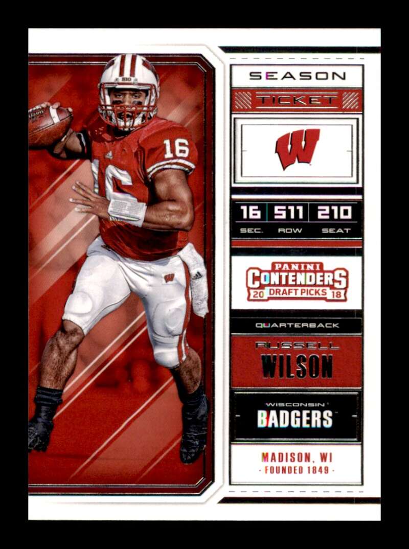 Load image into Gallery viewer, 2018 Panini Contenders Draft Russell Wilson #87 Wisconsin Badgers Image 1
