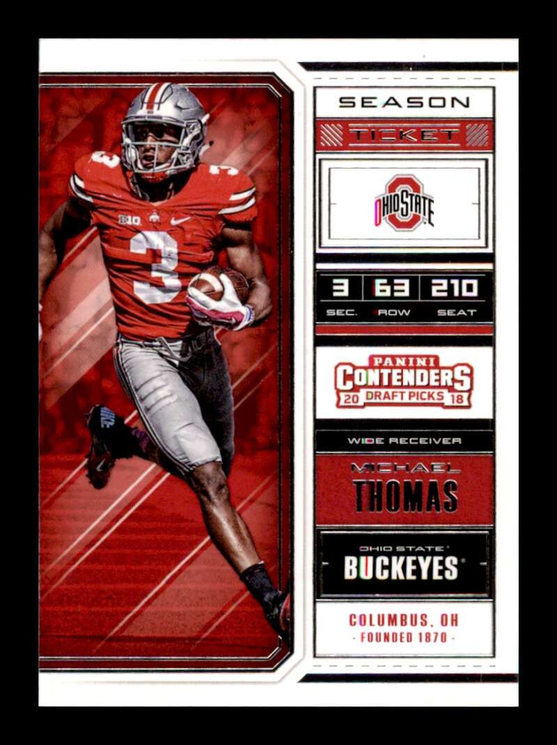 Load image into Gallery viewer, 2018 Panini Contenders Draft Michael Thomas #72 Ohio State Buckeyes Image 1
