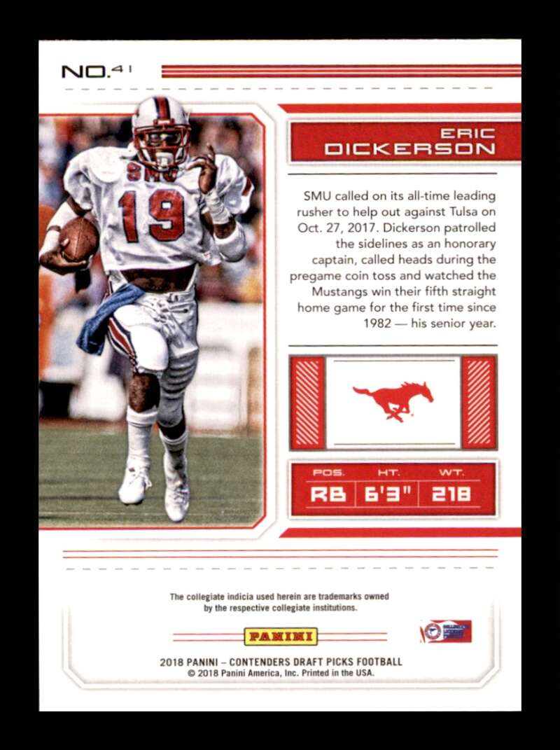 Load image into Gallery viewer, 2018 Panini Contenders Draft Eric Dickerson #41 SMU Mustangs Image 2
