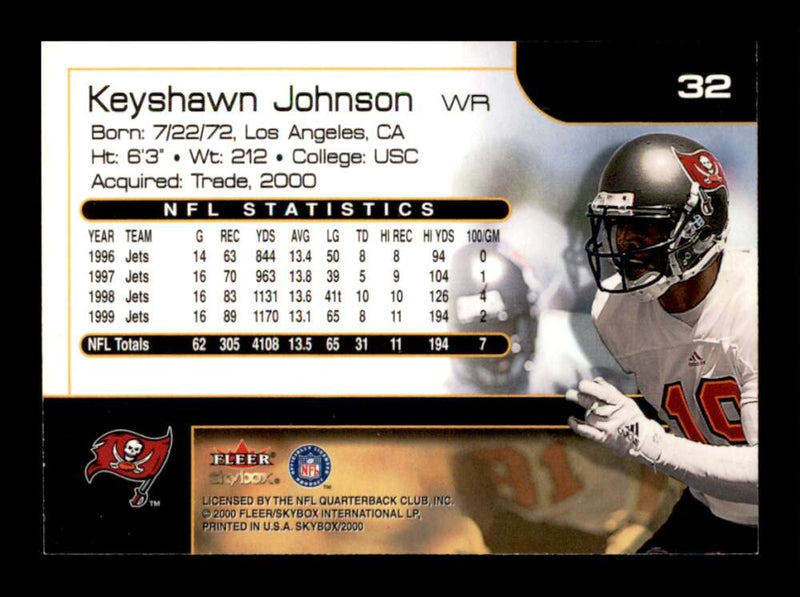 Load image into Gallery viewer, 2000 SkyBox Keyshawn Johnson #32 Tampa Bay Buccaneers Image 2
