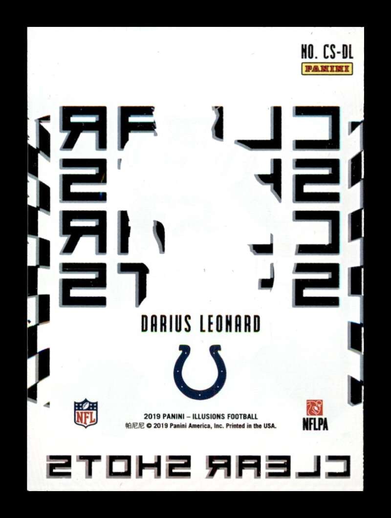 Load image into Gallery viewer, 2019 Panini Illusions Clear Shots Darius Leonard #CS-DL Indianapolis Colts Image 2
