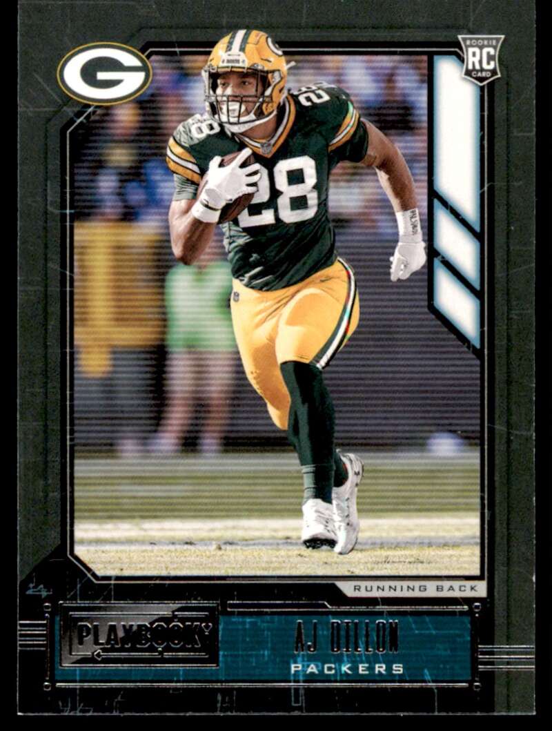 Load image into Gallery viewer, 2020 Panini Playbook AJ Dillon #125 Rookie RC Green Bay Packers Image 1
