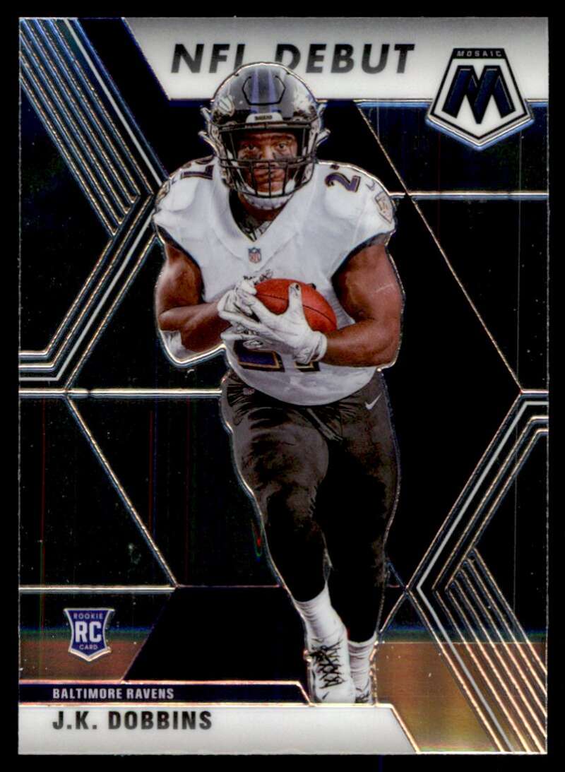 Load image into Gallery viewer, 2020 Panini Mosaic J.K. Dobbins #275 Rookie RC Baltimore Ravens Image 1
