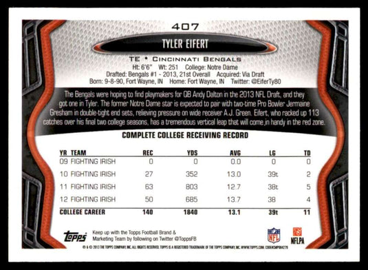 2013 Topps Tyler Eifert