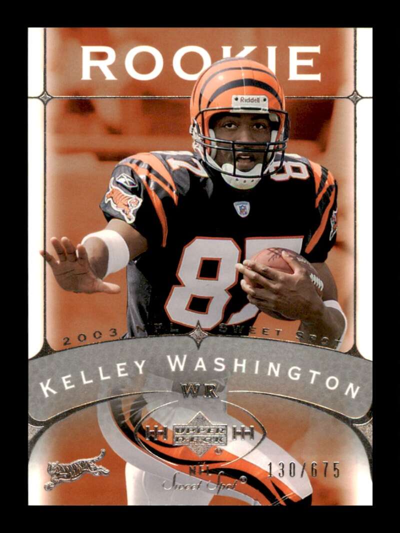 Load image into Gallery viewer, 2003 Upper Deck Sweet Spot Kelley Washington #176 Rookie RC /675 Bengals  Image 1
