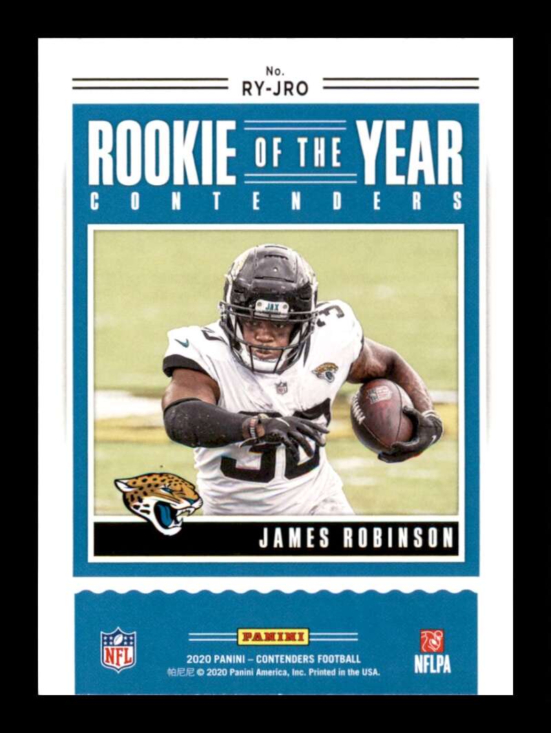 Load image into Gallery viewer, 2020 Panini Contenders James Robinson #RY-JRO Rookie RC Jacksonville Jaguars Image 2
