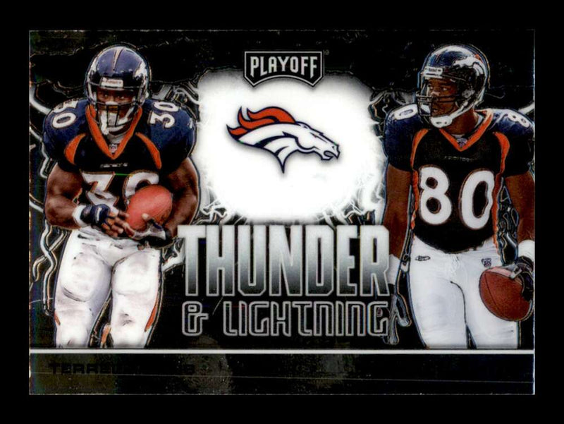 Load image into Gallery viewer, 2020 Panini Playoff Thunder Lightning Rod Smith Terrell Davis #TL-12 Broncos Image 1
