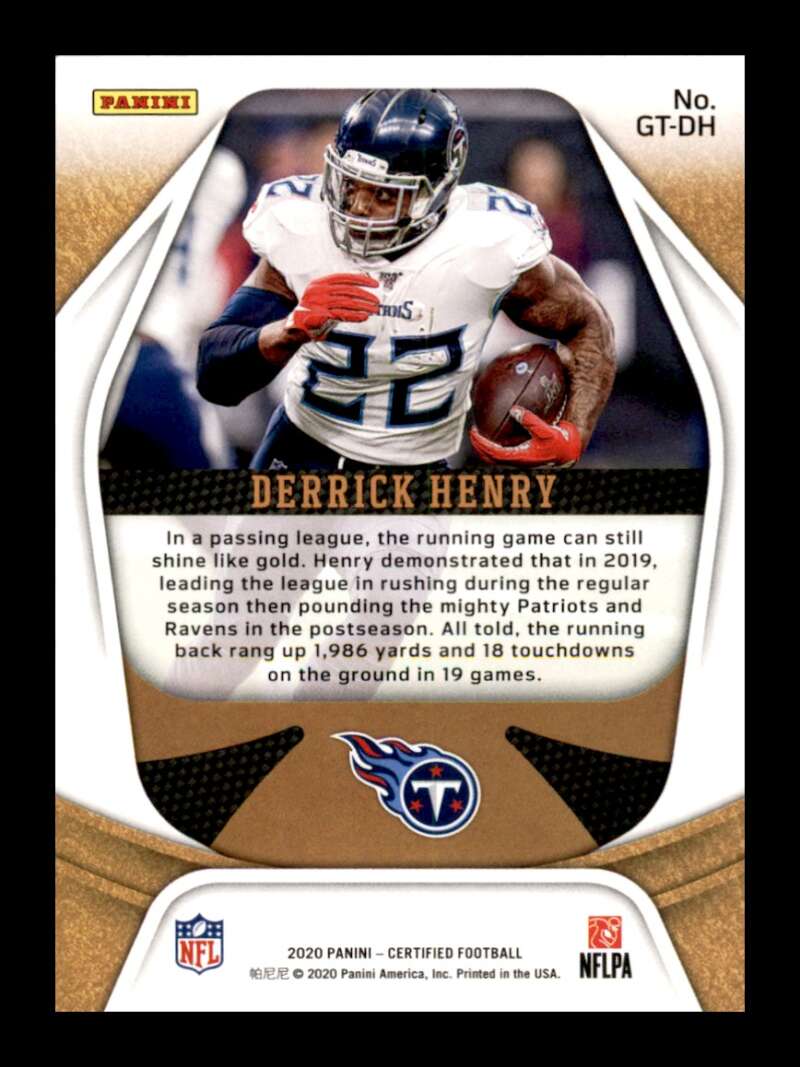 Load image into Gallery viewer, 2020 Panini Certified Gold Team Derrick Henry #GT-DH Tennessee Titans Image 2
