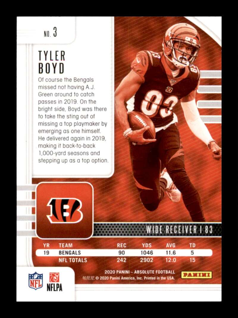 Load image into Gallery viewer, 2020 Panini Absolute Green Tyler Boyd #3 Short Print SP Cincinnati Bengals Image 2
