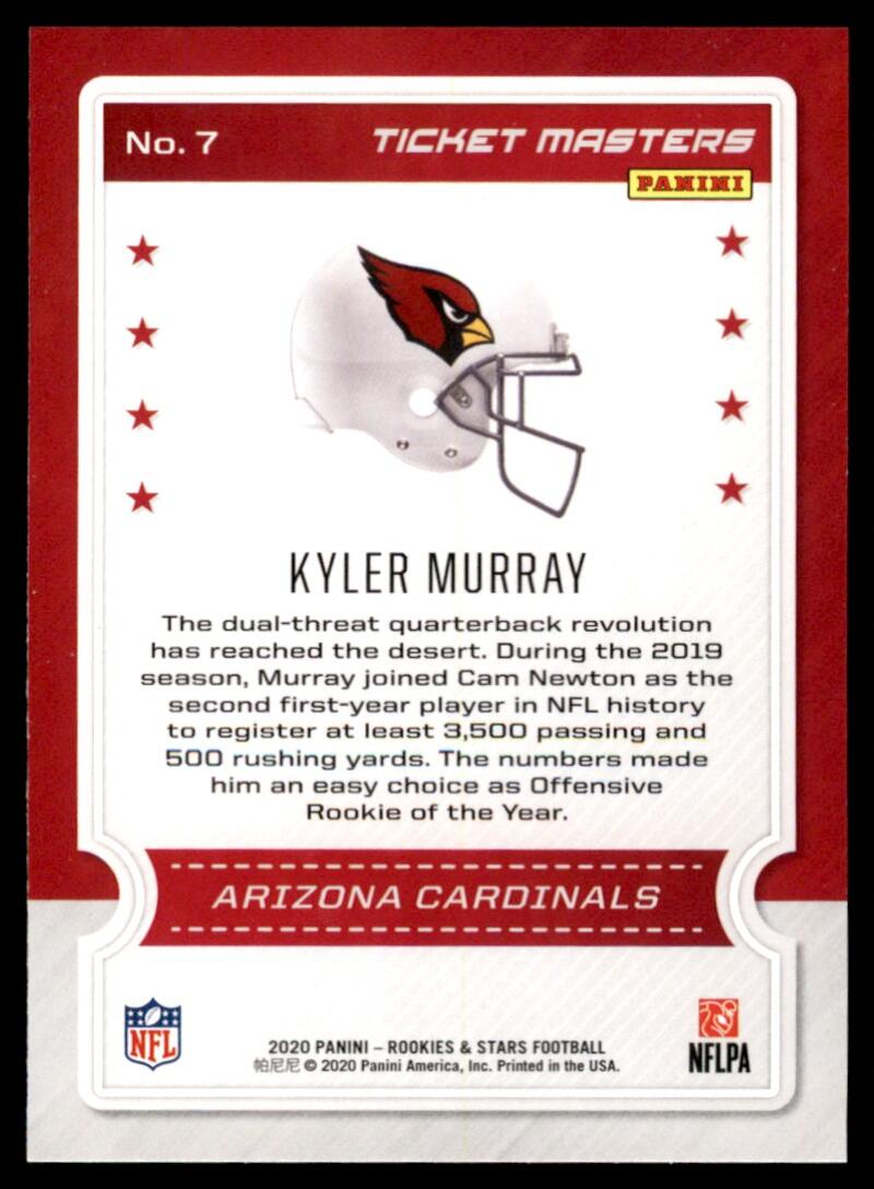 Load image into Gallery viewer, 2020 Panini Rookies &amp; Stars Ticket Masters Red Foil Kyler Murray #7  Image 2
