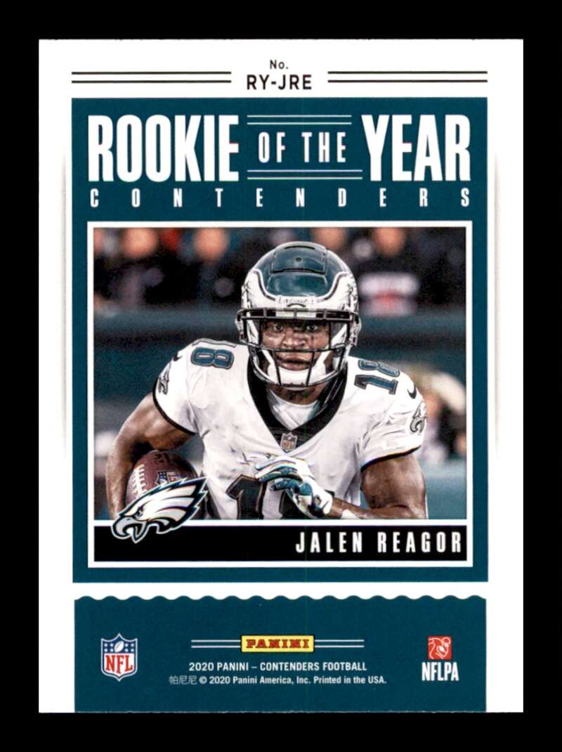 Load image into Gallery viewer, 2020 Panini Contenders Jalen Reagor #RY-JRE Rookie RC Philadelphia Eagles Image 2
