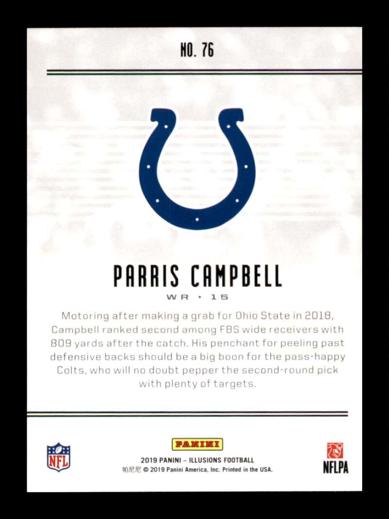 Load image into Gallery viewer, 2019 Panini Illusions Parris Campbell #76 Rookie RC Indianapolis Colts Image 2
