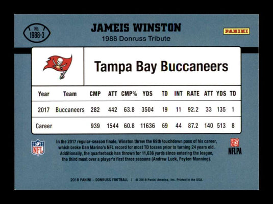 2018 Donruss 1988 Tribute Jameis Winston