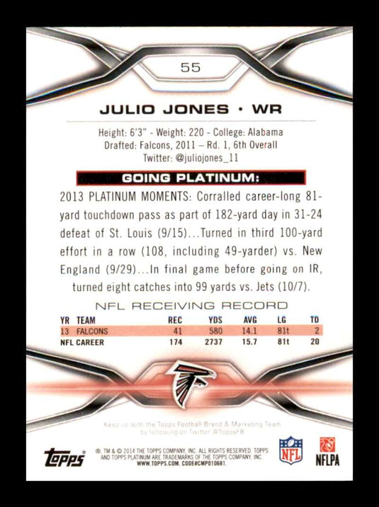 2014 Topps Platinum Julio Jones 