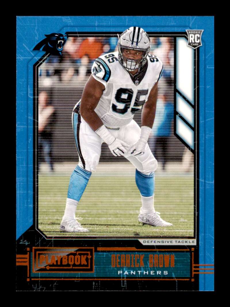 Load image into Gallery viewer, 2020 Panini Playbook Orange Derrick Brown #144 Rookie RC SP Carolina Panthers Image 1
