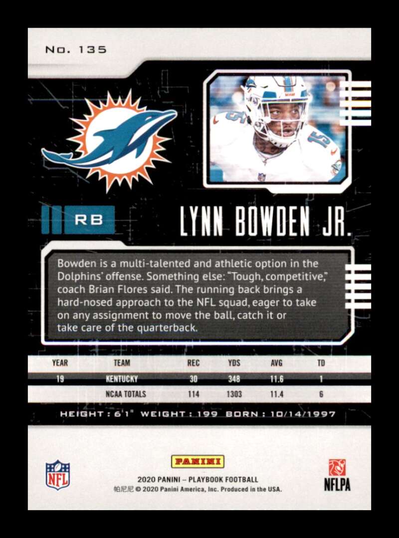 Load image into Gallery viewer, 2020 Panini Playbook Orange Lynn Bowden Jr. #135 Rookie RC SP Miami Dolphins Image 2
