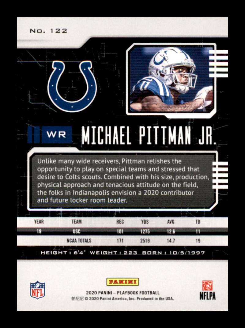 Load image into Gallery viewer, 2020 Panini Playbook Michael Pittman Jr. #122 Rookie RC Indianapolis Colts Image 2
