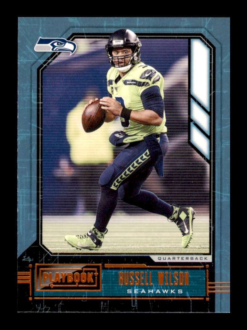 Load image into Gallery viewer, 2020 Panini Playbook Orange Russell Wilson #99 Short Print SP Seattle Seahawks Image 1
