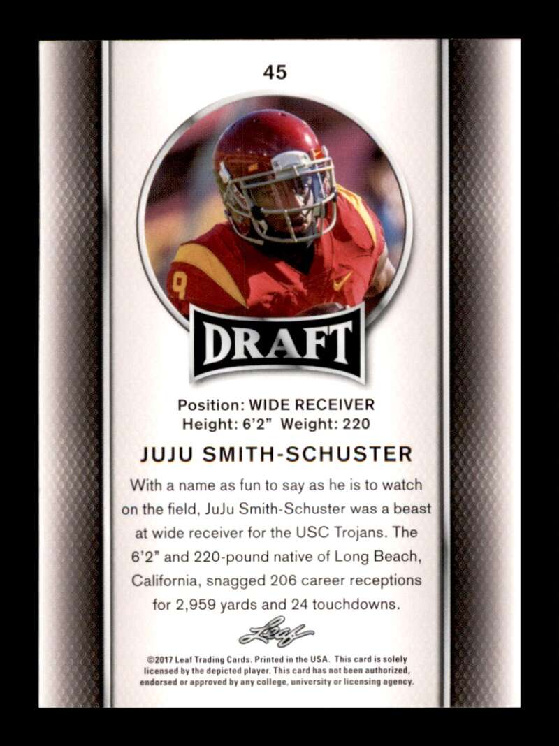 Load image into Gallery viewer, 2017 Leaf Draft JuJu Smith-Schuster #45 Rookie RC USC Trojans Image 2
