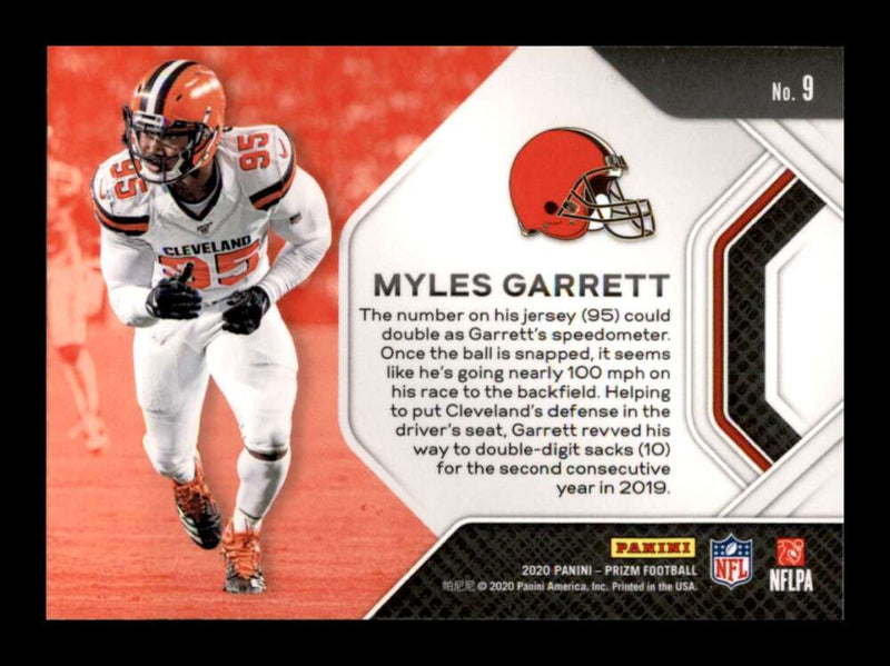 Load image into Gallery viewer, 2020 Panini Prizm Unstoppable Myles Garrett #9 Cleveland Browns Image 2
