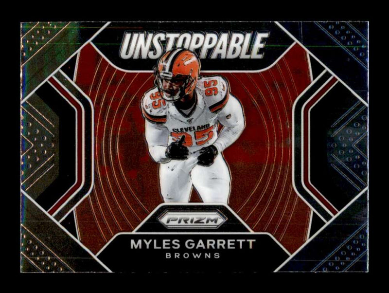 Load image into Gallery viewer, 2020 Panini Prizm Unstoppable Myles Garrett #9 Cleveland Browns Image 1
