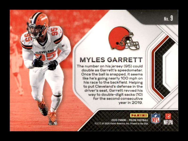 Load image into Gallery viewer, 2020 Panini Prizm Unstoppable Myles Garrett #9 Cleveland Browns Image 2
