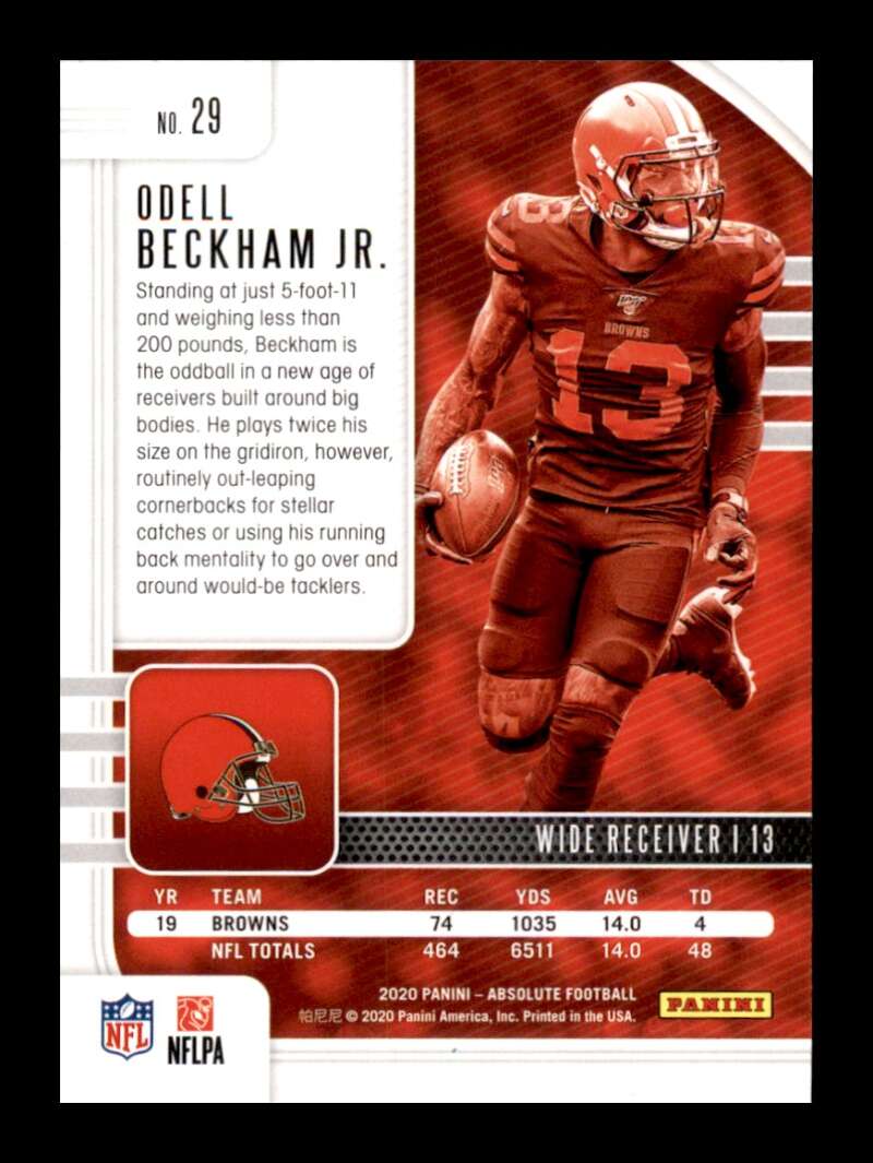 Load image into Gallery viewer, 2020 Panini Absolute Green Odell Beckham Jr. #29 Short Print SP Cleveland Browns Image 2
