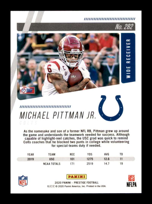 2020 Panini Prestige Michael Pittman Jr.