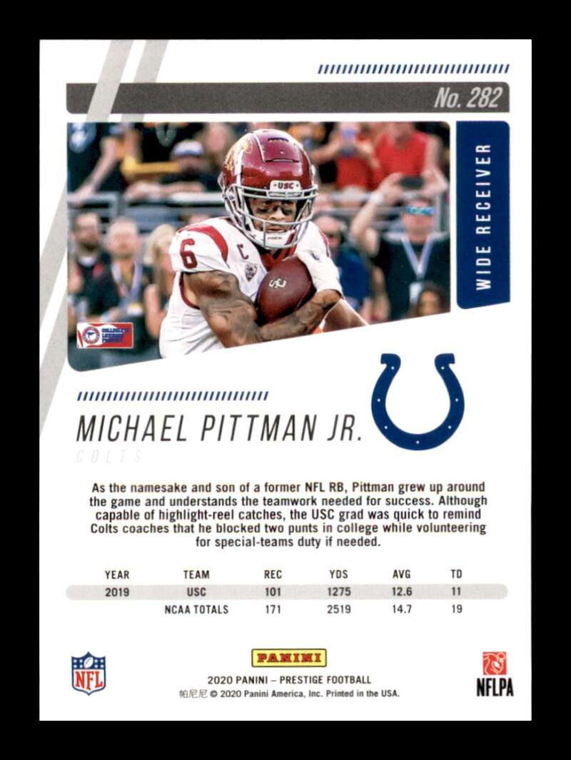 Load image into Gallery viewer, 2020 Panini Prestige Michael Pittman Jr. #282 Rookie RC Colts Image 2
