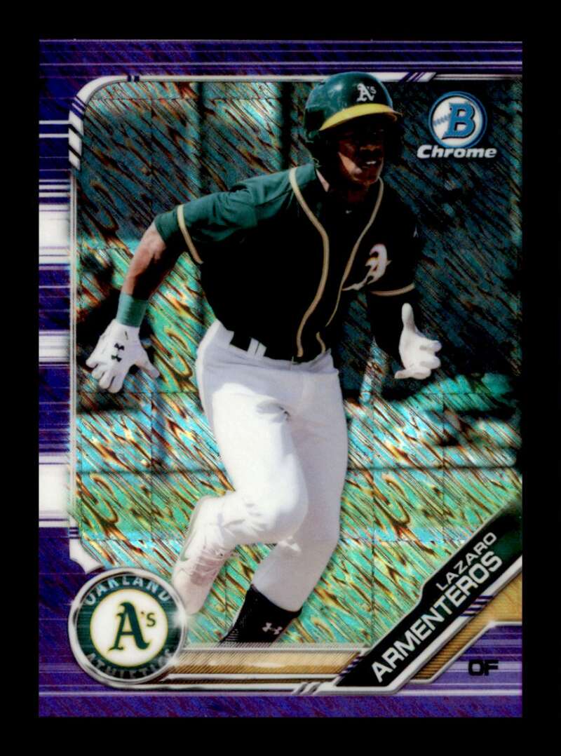 Load image into Gallery viewer, 2019 Bowman Chrome Purple Shimmer Refractor Lazaro Armenteros #BCP-212 Rookie RC Image 1
