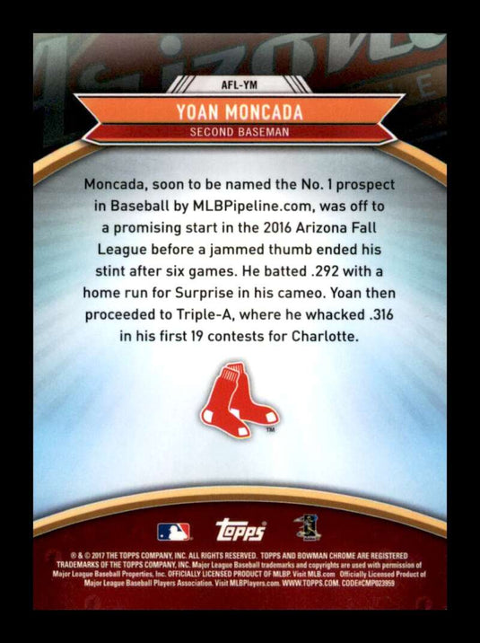 2017 Bowman Chrome Arizona Fall Yoan Moncada