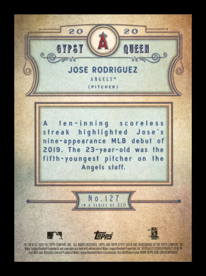 Load image into Gallery viewer, 2020 Topps Gypsy Queen Jose Rodriguez #20 Rookie RC Los Angeles Angels Image 2
