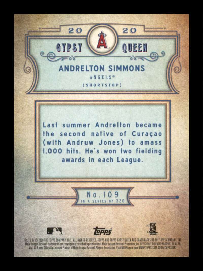 Load image into Gallery viewer, 2020 Topps Gypsy Queen Andrelton Simmons #109 Los Angeles Angels Image 2
