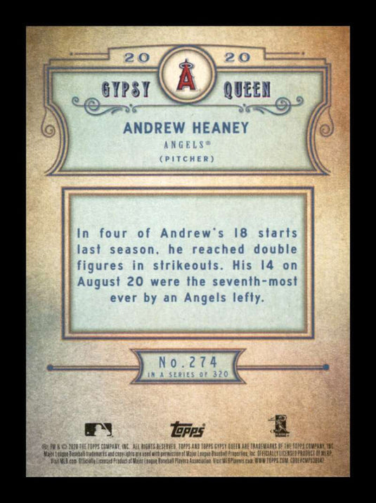 2020 Topps Gypsy Queen Andrew Heaney